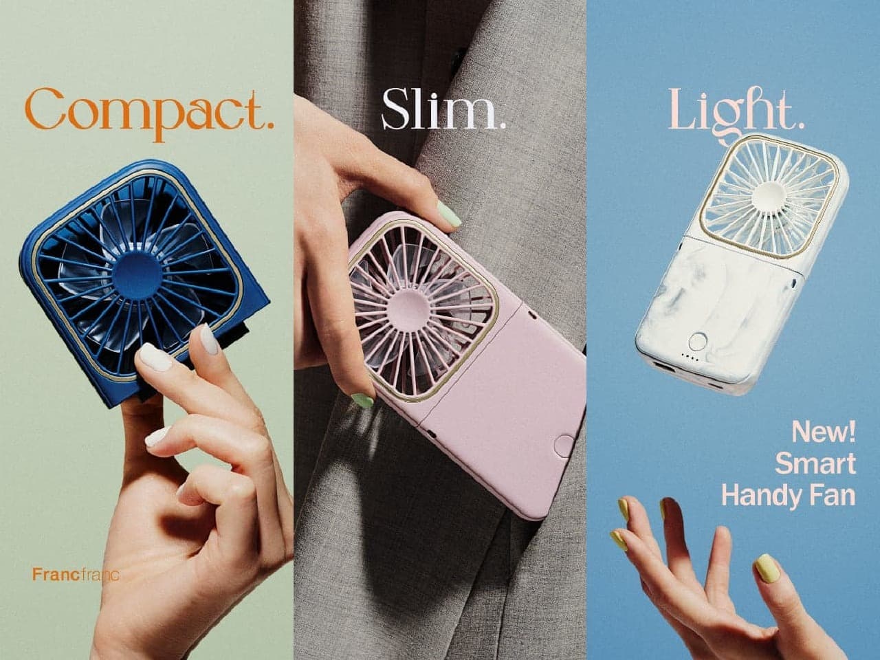 Francfranc restocks "FLE Smart Handy Fan" in all colors! - Lightweight, thin, easy to carry, and can be used continuously for up to 10 hours (new visual release) Image 1